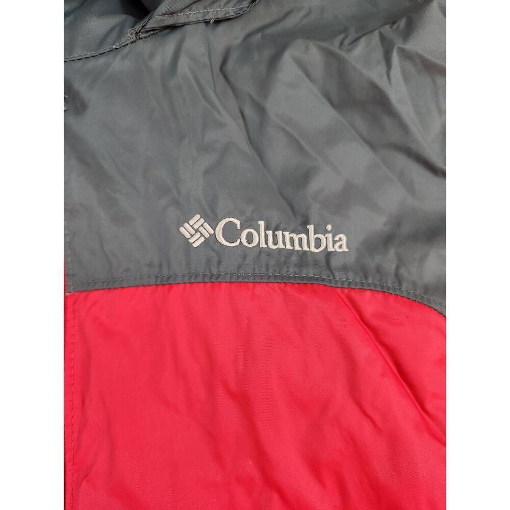 Columbia mens windbreaker jacket full zip hood red gray sz small sportswear - Picture 3 of 12
